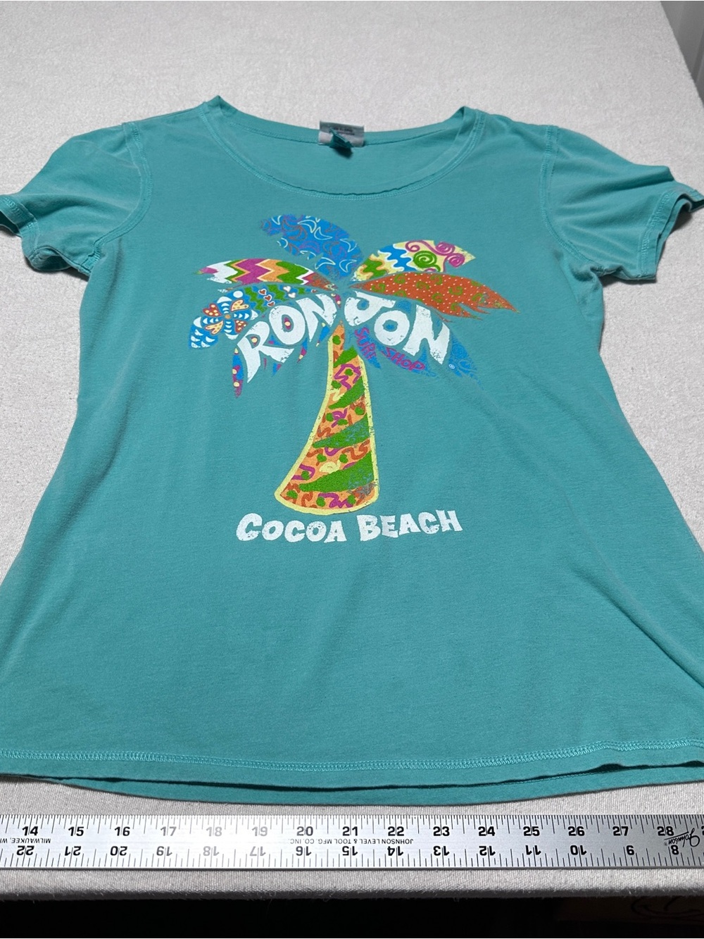 Ron Jon Teal Cocoa Beach Palm Graphic Tee
